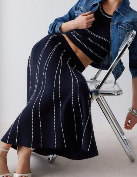 Liu Jo skirt blended knit navy