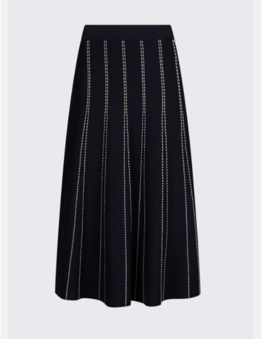 LIU JO Mid-Length Navy & White Knit Skirt – WA6148
