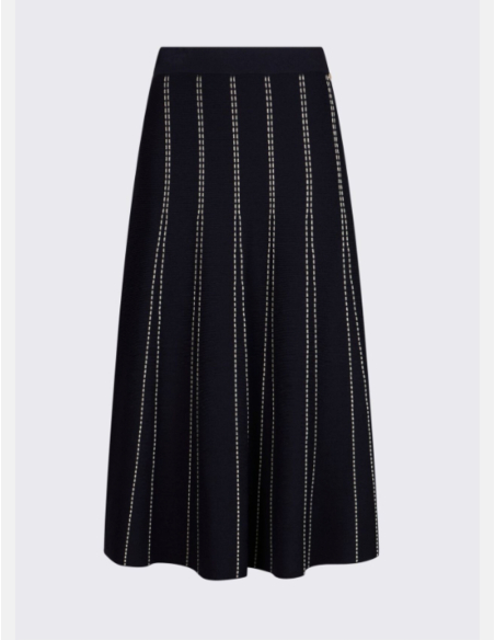LIU JO Mid-Length Navy & White Knit Skirt – WA6148