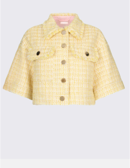 Liu Jo veste cropped bouclette jaune