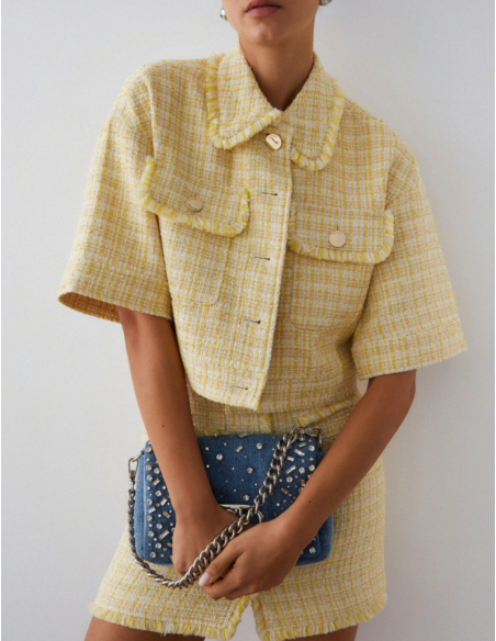 Liu Jo bouclé jacket flap pockets