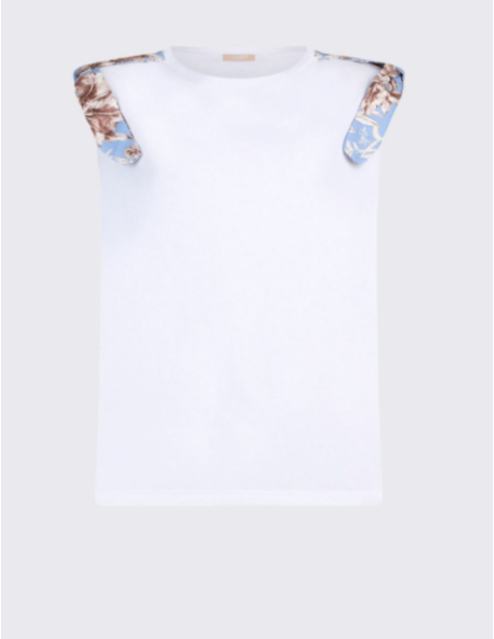 Liu Jo t‑shirt white blue padded
