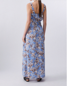 Liu Jo robe longue popeline bleu 2