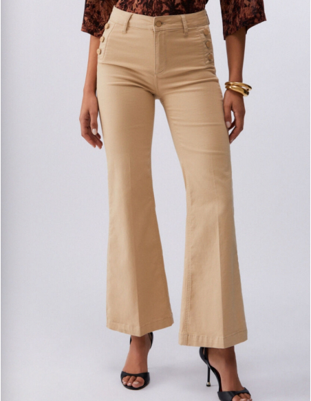 Liu Jo pantalon évasé gabardine coton chic