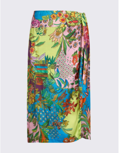 LIU JO Printed Satin Midi Skirt – WA6483