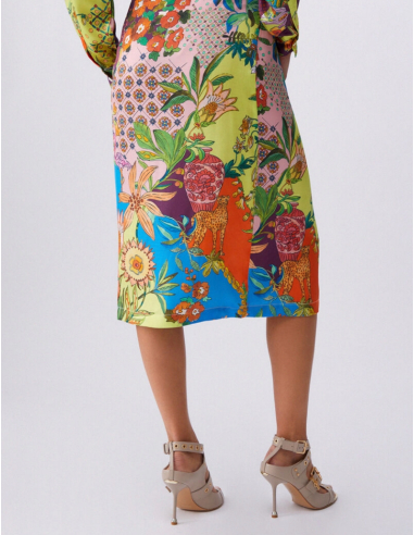 Floral print skirt chic fashion