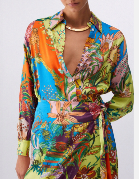 LIU JO Printed Satin Shirt – WA6485
