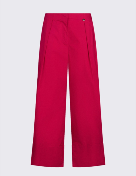 Pantalon évasé popeline rouge Liu Jo