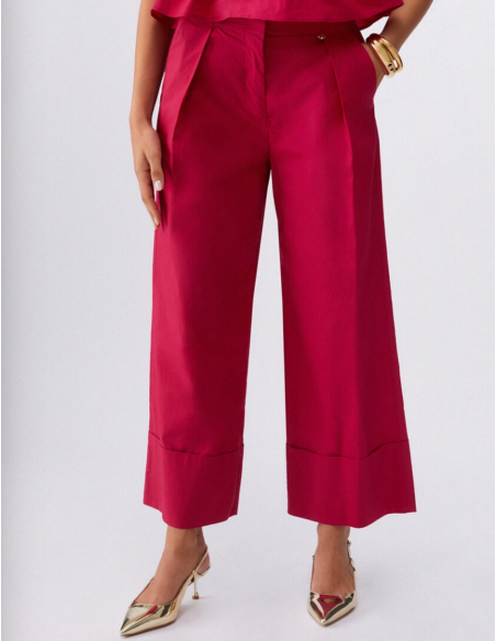 Pantalon popeline taille confortable femme