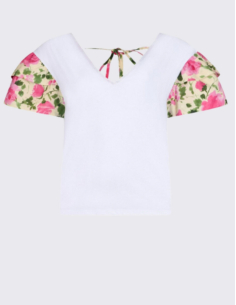 T‑shirt volants blanc rose Liu Jo