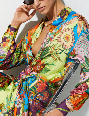 LIU JO Printed Satin Shirt – WA6485