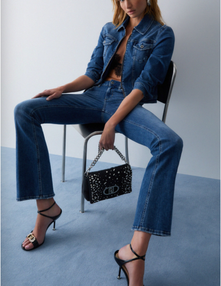 Women’s fashion bootcut denim look