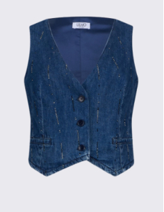 Gilet denim avec strass Liu Jo