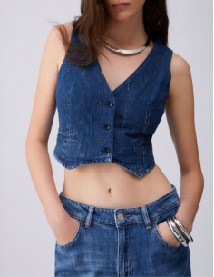 Gilet denim avec strass Liu Jo 2
