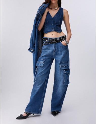 Liu Jo denim vest with strass detail