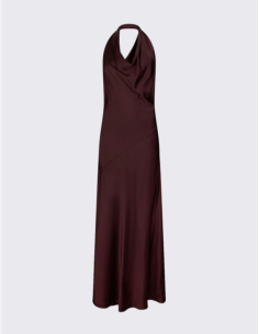 Liu Jo robe longue satin marron élégante