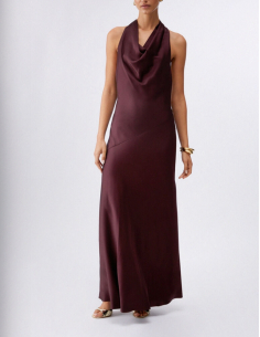 Liu Jo brown satin maxi dress elegant 2
