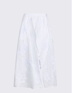 Jupe longue broderies Liu Jo blanche coton | Movida.Store