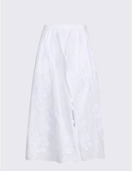 Liu Jo jupe longue broderies coton blanche