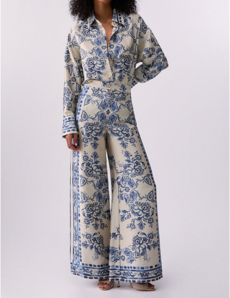 Liu Jo foulard print wide pants women