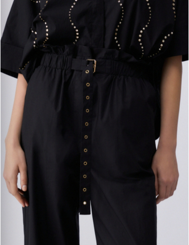 LIU JO High-Waisted Black Trousers – CA6249