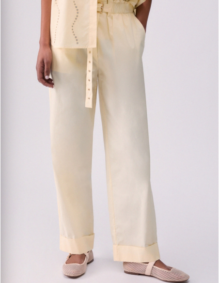 Liu Jo pantalon jaune tissu structuré chic