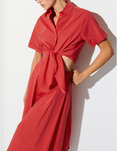 Liu Jo classic collar red blouse trend