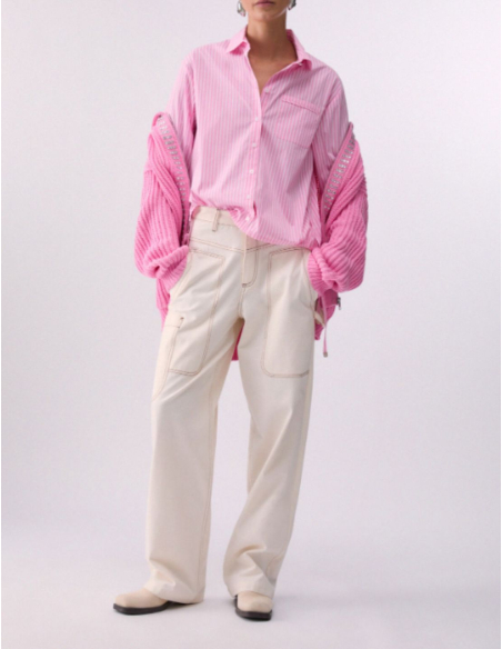 Liu Jo striped shirt drawstring hem