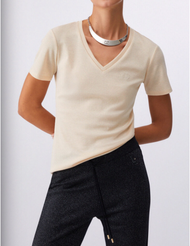 Liu Jo t‑shirt femme champagne lurex