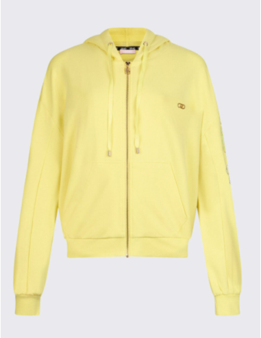 Liu Jo sweat capuche fleurs brodées