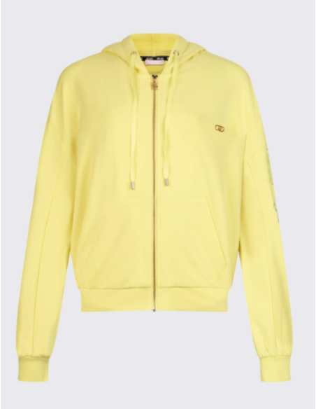 Liu Jo sweat capuche fleurs brodées