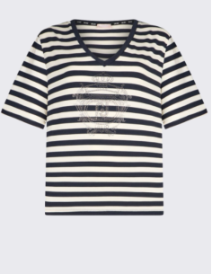 Liu Jo striped V‑neck women tee