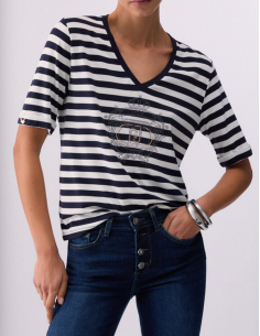 Liu Jo striped V‑neck women tee 2