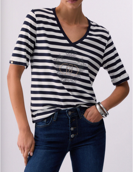 Liu Jo t‑shirt femme bleu rayé
