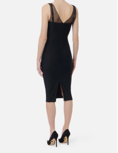 Elisabetta Franchi robe jersey tulle noir 2