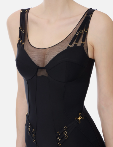 Elisabetta Franchi Black Dress with Lingerie...