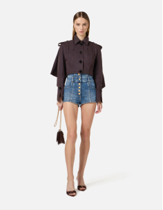 Elisabetta Franchi short denim taille haute 2
