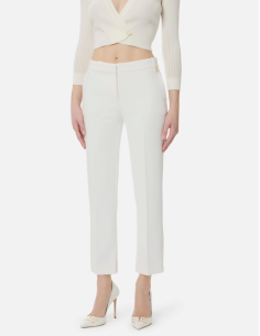 Elisabetta Franchi crepe trousers ivory women