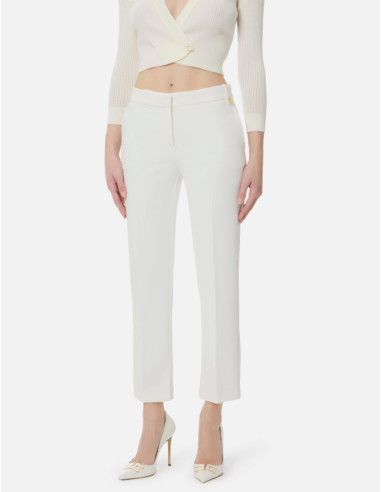 Elisabetta Franchi pantalon crêpe ivoire chic