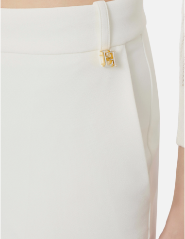Elisabetta Franchi pantalon couture élégante ivoire