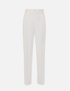 Elisabetta Franchi gabardine pleated trousers ivory