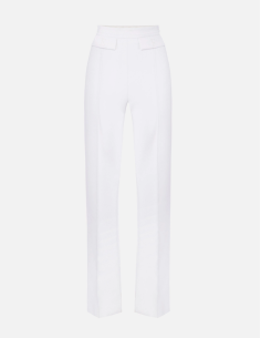 Elisabetta Franchi ivory crepe stretch trousers