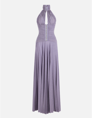 Elisabetta Franchi lamé red carpet dress