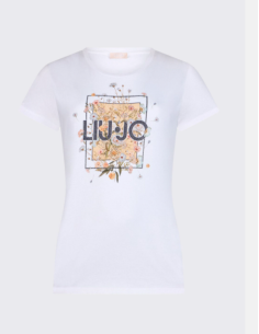 Liu Jo t‑shirt imprimé strass blanc