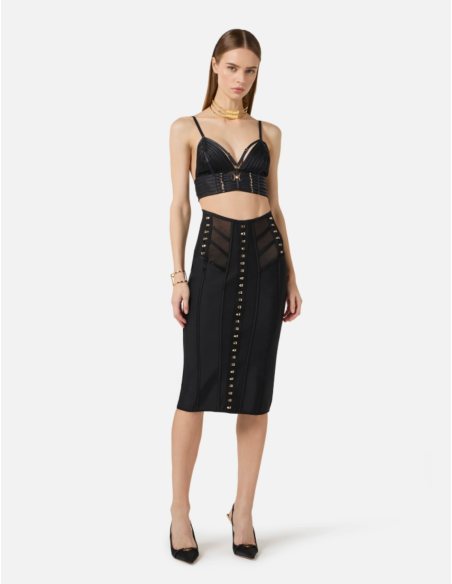 Elisabetta Franchi bi elastic sculpting skirt
