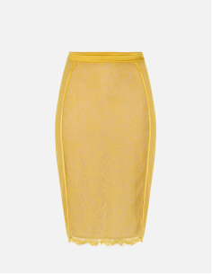 Elisabetta Franchi jupe dentelle florale satin