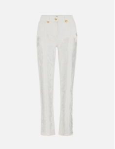 Elisabetta Franchi jean palazzo franges denim