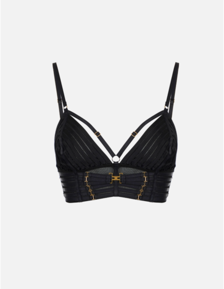 Elisabetta Franchi top tulle noir élégant