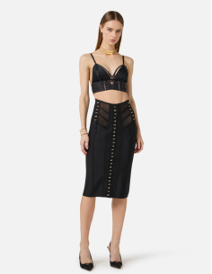Elisabetta Franchi top tulle noir élégant 2