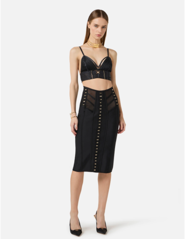 Elisabetta Franchi top bandes élastiques sculptant